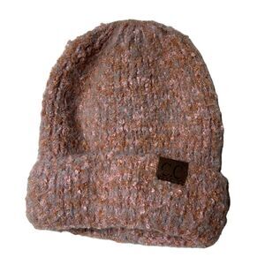 C.C Accessories Confetti Multi Tone Color Ribbed Beanie Hat.